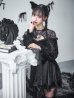 画像1: 【即日発送！】【ハロウィン】ブラックキャットベロアワンピース 【コスプレ3点セット】[YMT] (1)