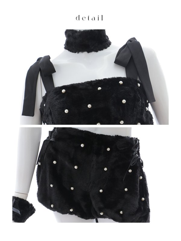 画像44: 【即日発送】【ハロウィン】 もこもこキャットリボンセットアップ 【コスプレ6点セット】 【Fサイズ/3カラー】[HC03]