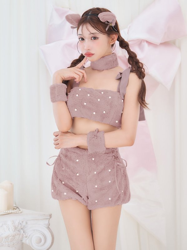 画像3: 【即日発送】【ハロウィン】 もこもこキャットリボンセットアップ 【コスプレ6点セット】 【Fサイズ/3カラー】[HC03]