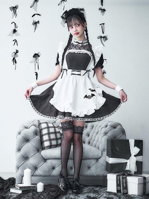 画像18: 【即日発送！】【ハロウィン】クラシックメイドワンピース 【コスプレ5点セット】[OF01]