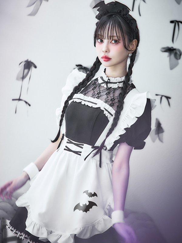 画像6: 【即日発送！】【ハロウィン】クラシックメイドワンピース 【コスプレ5点セット】[OF01]