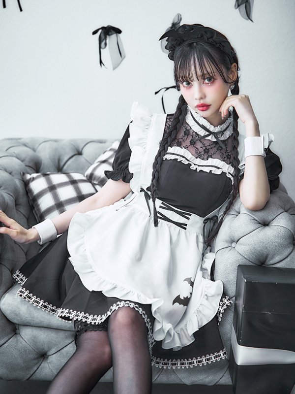 画像8: 【即日発送！】【ハロウィン】クラシックメイドワンピース 【コスプレ5点セット】[OF01]