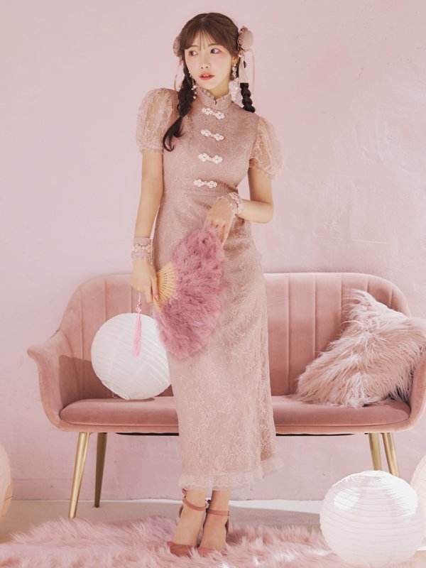 画像10: 【SALE!!】【ハロウィン】チャイナレースタイトワンピース 【コスプレ3点セット】 【S-Lサイズ/2カラー】(SE01YN)[OF01]