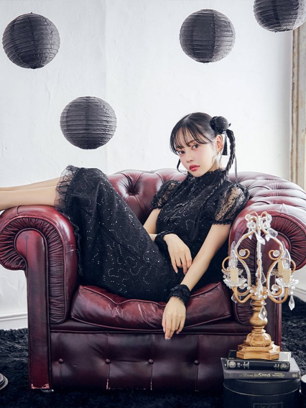 画像3: 【SALE!!】【ハロウィン】チャイナレースタイトワンピース 【コスプレ3点セット】 【S-Lサイズ/2カラー】(SE01YN)[OF01]