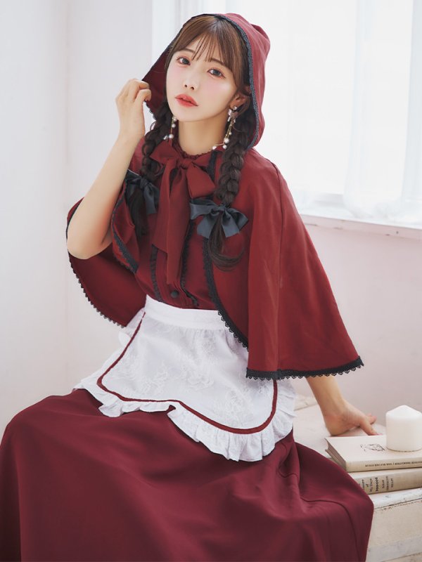 画像14: 【即日発送！】【ハロウィン】赤ずきんロングフレアワンピース 【コスプレ3点セット】 【S-XLサイズ/1カラー】[HC03]明日花キララ着用