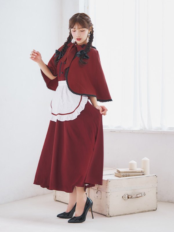 画像15: 【即日発送！】【ハロウィン】赤ずきんロングフレアワンピース 【コスプレ3点セット】 【S-XLサイズ/1カラー】[HC03]明日花キララ着用