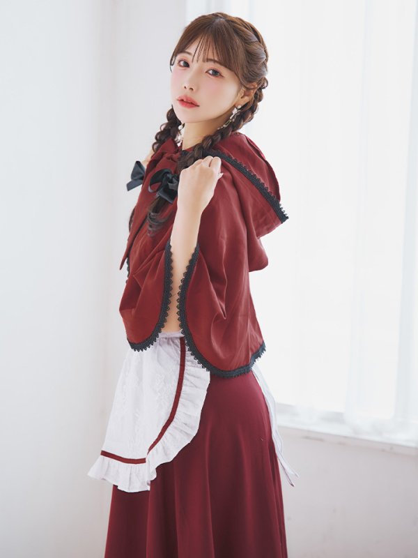 画像17: 【即日発送！】【ハロウィン】赤ずきんロングフレアワンピース 【コスプレ3点セット】 【S-XLサイズ/1カラー】[HC03]明日花キララ着用