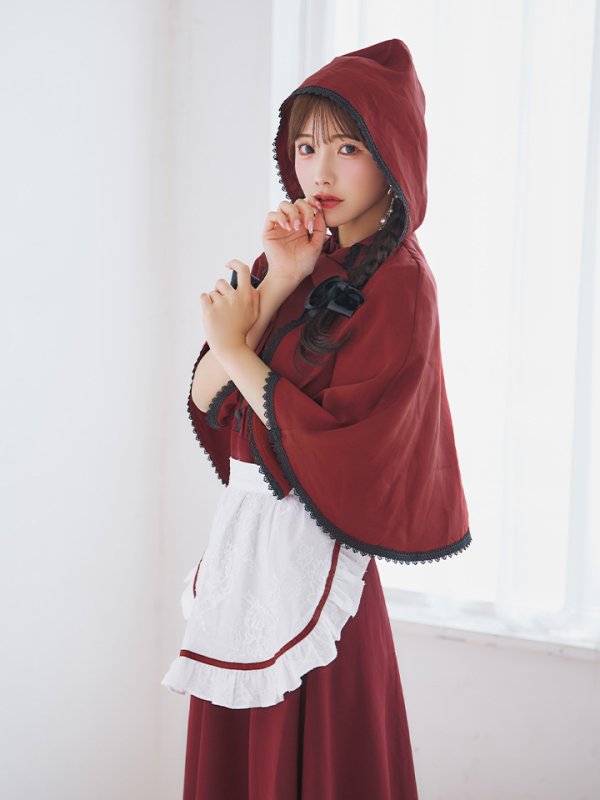 画像18: 【即日発送！】【ハロウィン】赤ずきんロングフレアワンピース 【コスプレ3点セット】 【S-XLサイズ/1カラー】[HC03]明日花キララ着用