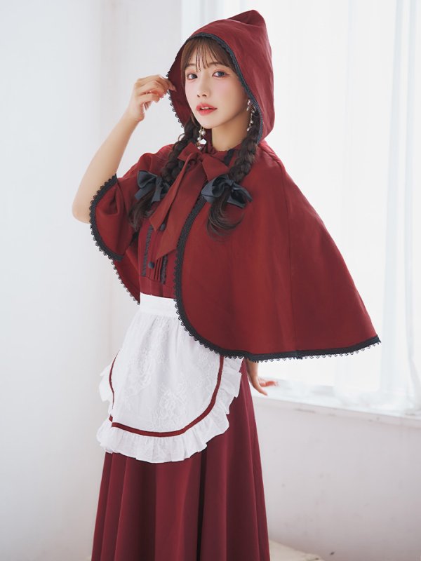 画像4: 【即日発送！】【ハロウィン】赤ずきんロングフレアワンピース 【コスプレ3点セット】 【S-XLサイズ/1カラー】[HC03]明日花キララ着用