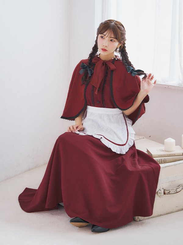 画像6: 【即日発送！】【ハロウィン】赤ずきんロングフレアワンピース 【コスプレ3点セット】 【S-XLサイズ/1カラー】[HC03]明日花キララ着用
