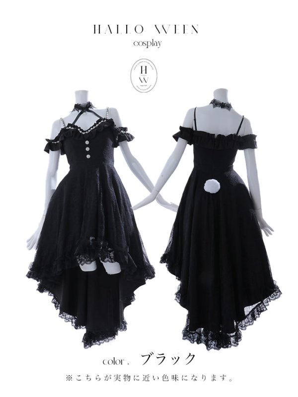 画像9: 【SALE!!】【即日発送！】【ハロウィン】 バニーショートインロングワンピース 【コスプレ5点セット】【XS-XLサイズ/2カラー】[OF04]