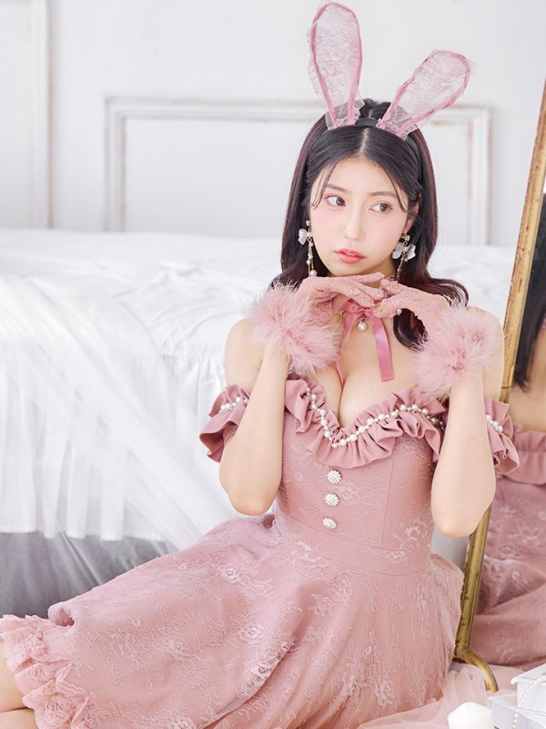 画像10: 【SALE!!】【即日発送！】【ハロウィン】 バニーショートインロングワンピース 【コスプレ5点セット】【XS-XLサイズ/2カラー】[OF04]