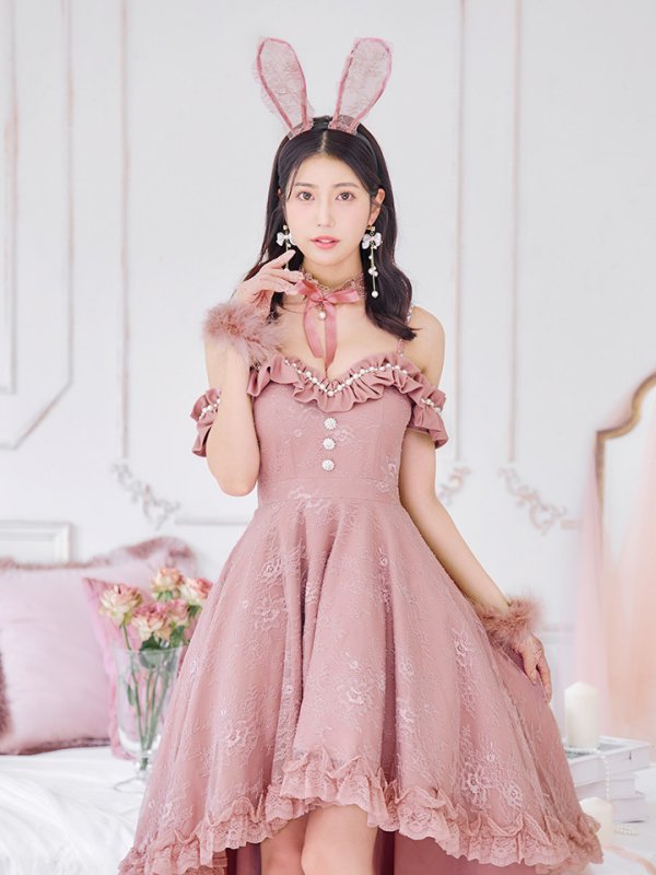 画像4: 【SALE!!】【即日発送！】【ハロウィン】 バニーショートインロングワンピース 【コスプレ5点セット】【XS-XLサイズ/2カラー】[OF04]