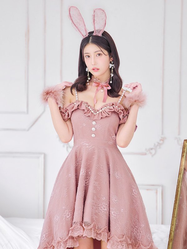 画像6: 【SALE!!】【即日発送！】【ハロウィン】 バニーショートインロングワンピース 【コスプレ5点セット】【XS-XLサイズ/2カラー】[OF04]