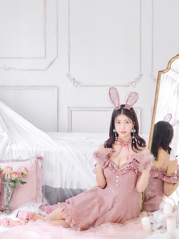 画像7: 【SALE!!】【即日発送！】【ハロウィン】 バニーショートインロングワンピース 【コスプレ5点セット】【XS-XLサイズ/2カラー】[OF04]