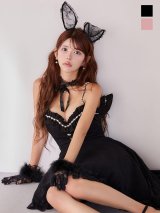 【ノベルティ対象】【即日発送！】【ハロウィン】 バニーショートインロングワンピース 【コスプレ5点セット】【XS-XLサイズ/2カラー】[OF01]