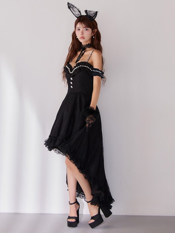 画像15: 【SALE!!】【即日発送！】【ハロウィン】 バニーショートインロングワンピース 【コスプレ5点セット】【XS-XLサイズ/2カラー】[HC03]