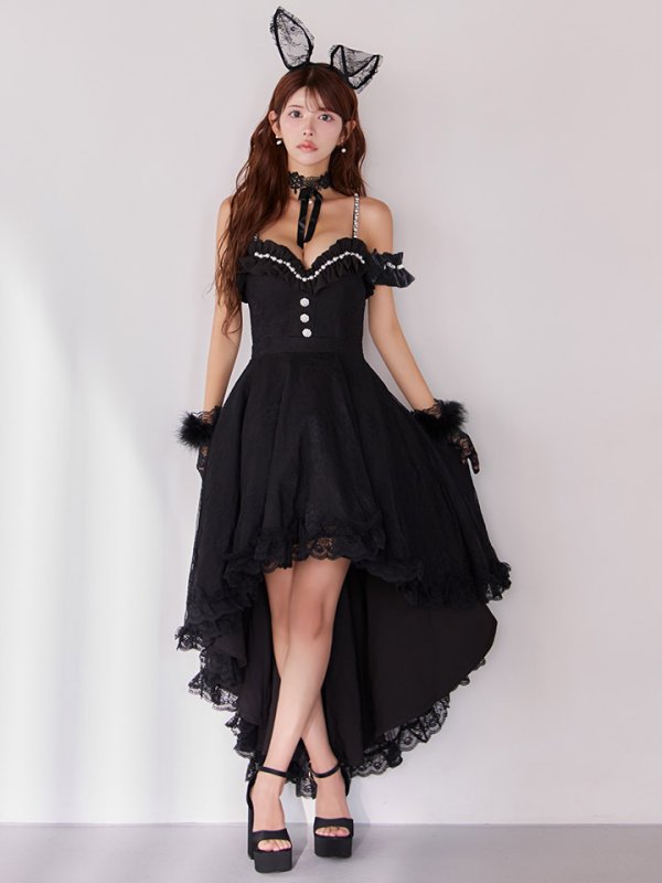 画像28: 【SALE!!】【即日発送！】【ハロウィン】 バニーショートインロングワンピース 【コスプレ5点セット】【XS-XLサイズ/2カラー】[HC03]