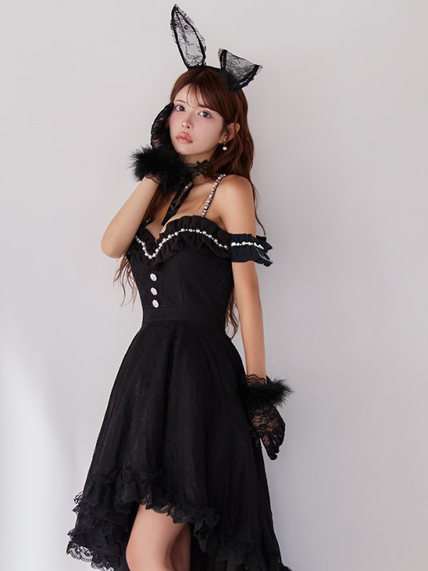 画像18: 【SALE!!】【即日発送！】【ハロウィン】 バニーショートインロングワンピース 【コスプレ5点セット】【XS-XLサイズ/2カラー】[HC03]