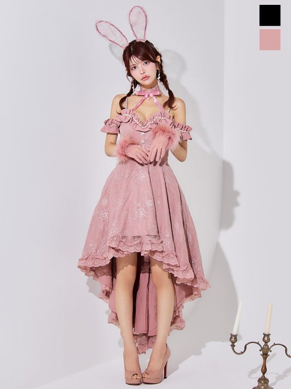 画像3: 【SALE!!】【即日発送！】【ハロウィン】 バニーショートインロングワンピース 【コスプレ5点セット】【XS-XLサイズ/2カラー】[HC03]