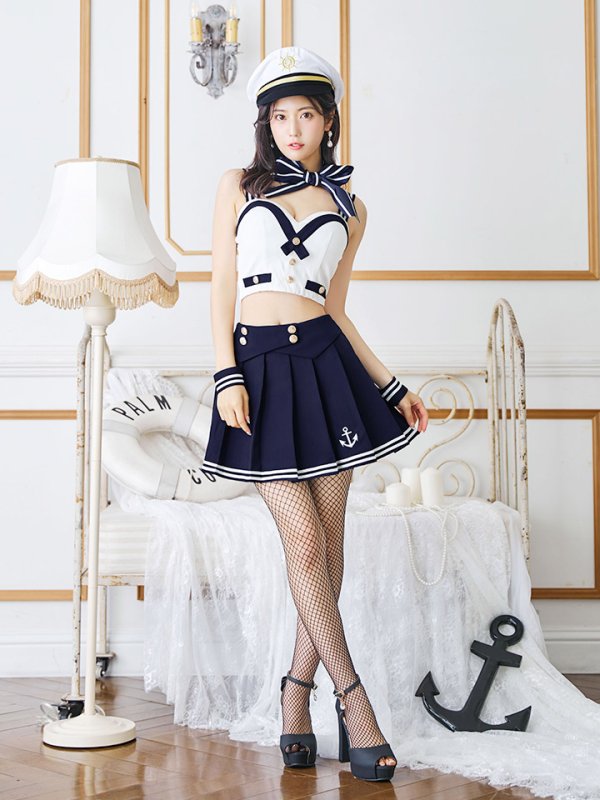 画像3: 【SALE!!】【即日発送！】【ハロウィン】マリン/水兵セットアップ 【コスプレ6点セット】【XS-Lサイズ/1カラー】[OF04]