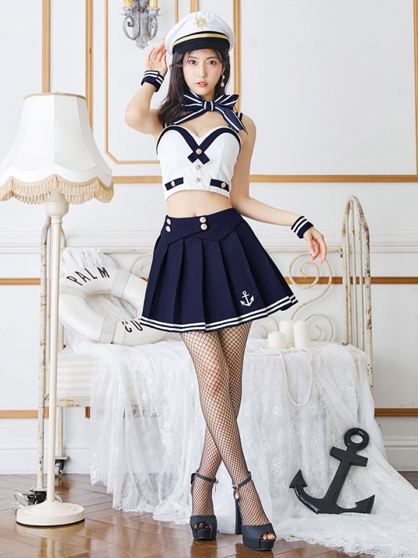 画像4: 【SALE!!】【即日発送！】【ハロウィン】マリン/水兵セットアップ 【コスプレ6点セット】【XS-Lサイズ/1カラー】[OF04]