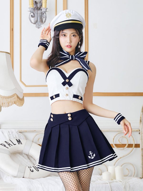画像8: 【SALE!!】【即日発送！】【ハロウィン】マリン/水兵セットアップ 【コスプレ6点セット】【XS-Lサイズ/1カラー】[OF04]