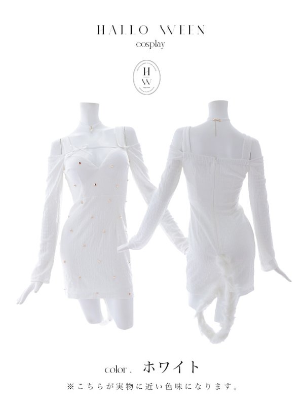 画像40: 【即日発送！】【ハロウィン】 黒猫ワンピース 【コスプレ4点セット】 【XS-XLサイズ/２カラー】[OF04]