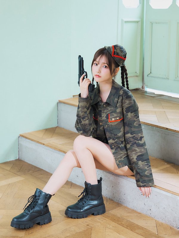 画像11: 【SALE!!】【即日発送】【ハロウィン】アーミーガールセットアップ 【コスプレ6点セット】 【XS-Lサイズ/1カラー】[OF01]