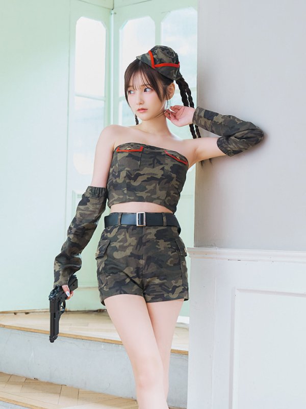 画像12: 【SALE!!】【即日発送】【ハロウィン】アーミーガールセットアップ 【コスプレ6点セット】 【XS-Lサイズ/1カラー】[OF01]
