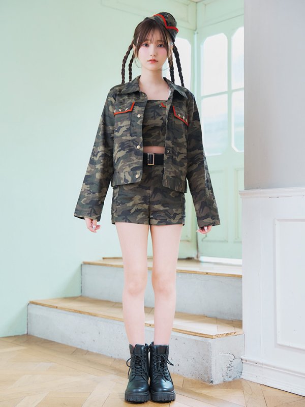 画像4: 【SALE!!】【即日発送】【ハロウィン】アーミーガールセットアップ 【コスプレ6点セット】 【XS-Lサイズ/1カラー】[OF01]