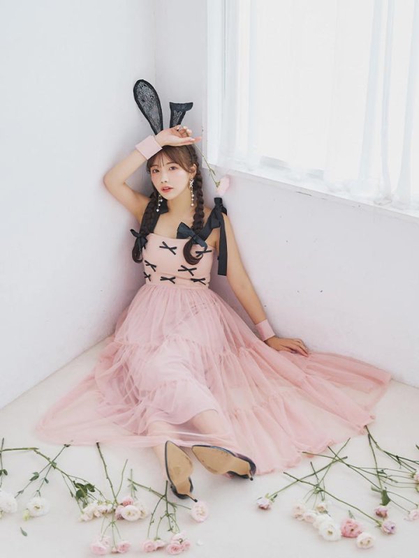 画像12: 【SALE!!】【即日発送！】【ハロウィン】バニーリボンチュールワンピース 【コスプレ4点セット】 【S-Lサイズ/1カラー】[OF01]