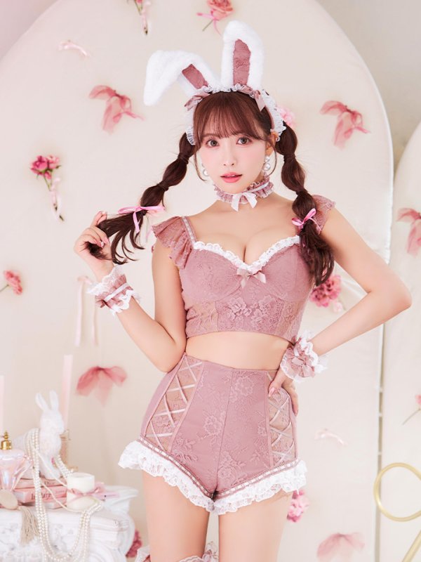 画像35: 【SALE!!】【即日発送！】【ハロウィン】 総レースバニーフリルセットアップ【コスプレ7点セット】【XS-Lサイズ/3カラー】[OF04]