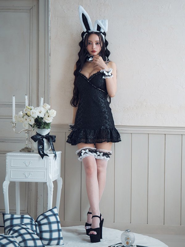 画像20: 【SALE!!】【即日発送！】【ハロウィン】 総レースバニーミニマーメイドワンピ【コスプレ6点セット】【XS-Lサイズ/3カラー】[OF04]