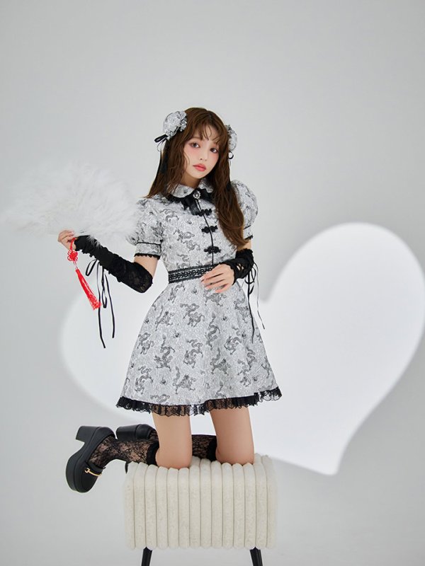 画像22: 【ハロウィン】アームウォーマー付きフレアスカートチャイナ 【コスプレ5点セット】 【S-XLサイズ/4カラー】[HC03]