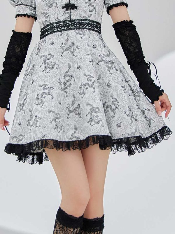 画像31: 【ハロウィン】アームウォーマー付きフレアスカートチャイナ 【コスプレ5点セット】 【S-XLサイズ/4カラー】[HC03]