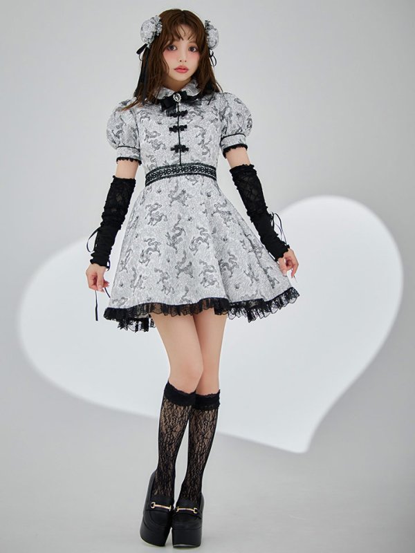 画像11: 【ハロウィン】アームウォーマー付きフレアスカートチャイナ 【コスプレ5点セット】 【S-XLサイズ/4カラー】[HC03]