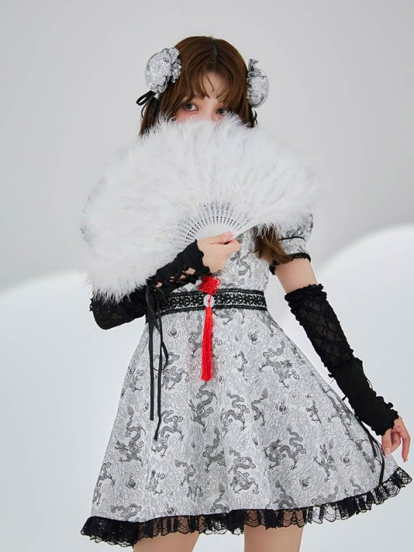 画像12: 【ハロウィン】アームウォーマー付きフレアスカートチャイナ 【コスプレ5点セット】 【S-XLサイズ/4カラー】[HC03]