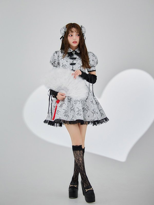 画像13: 【ハロウィン】アームウォーマー付きフレアスカートチャイナ 【コスプレ5点セット】 【S-XLサイズ/4カラー】[HC03]