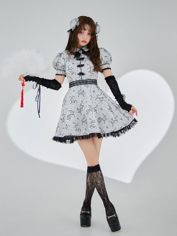 画像15: 【ハロウィン】アームウォーマー付きフレアスカートチャイナ 【コスプレ5点セット】 【S-XLサイズ/4カラー】[HC03]