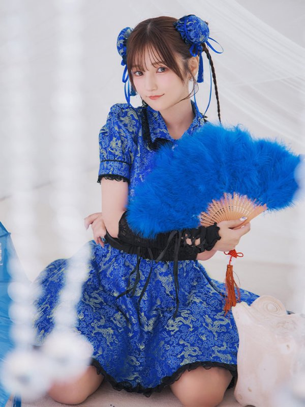 画像10: 【ハロウィン】アームウォーマー付きフレアスカートチャイナ 【コスプレ5点セット】 【S-XLサイズ/４カラー】[OF04]