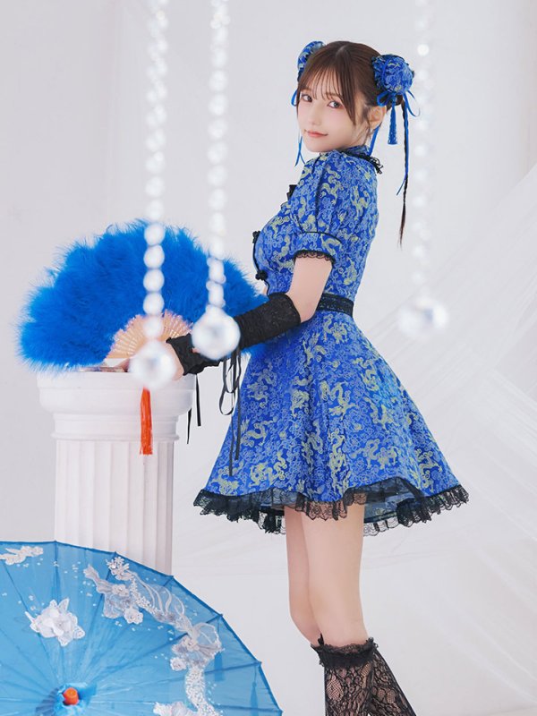 画像15: 【ハロウィン】アームウォーマー付きフレアスカートチャイナ 【コスプレ5点セット】 【S-XLサイズ/４カラー】[OF04]