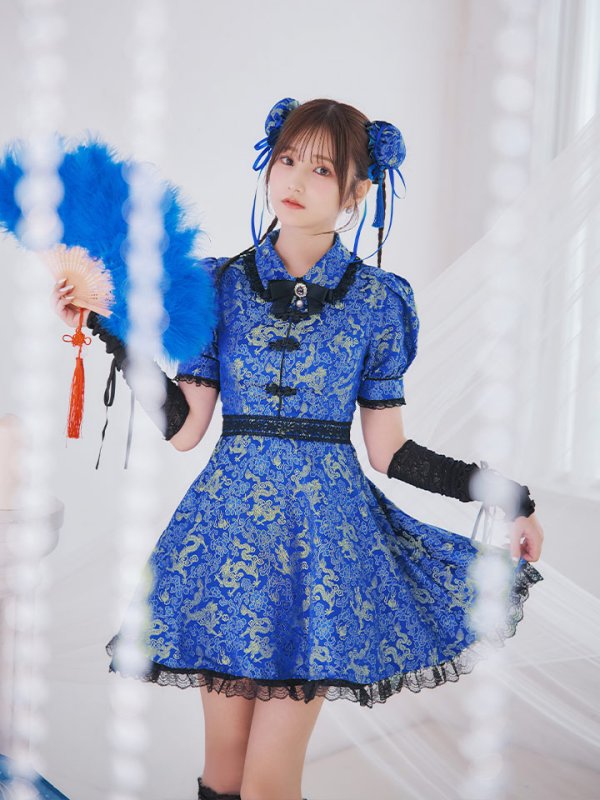 画像19: 【ハロウィン】アームウォーマー付きフレアスカートチャイナ 【コスプレ5点セット】 【S-XLサイズ/４カラー】[OF04]