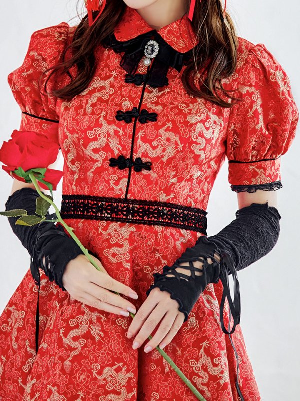 画像14: 【ハロウィン】アームウォーマー付きフレアスカートチャイナ 【コスプレ5点セット】 【S-XLサイズ/４カラー】[OF04]