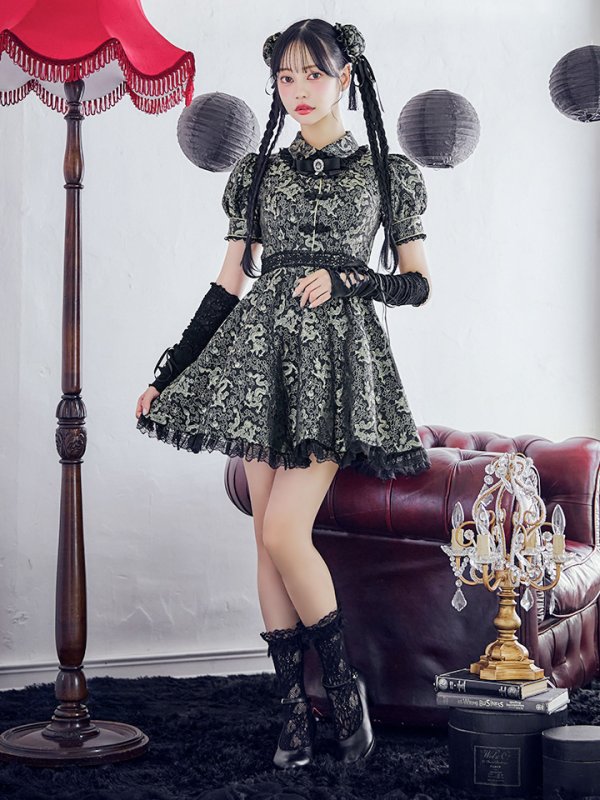 画像8: 【ハロウィン】アームウォーマー付きフレアスカートチャイナ 【コスプレ5点セット】 【S-XLサイズ/４カラー】[OF04]