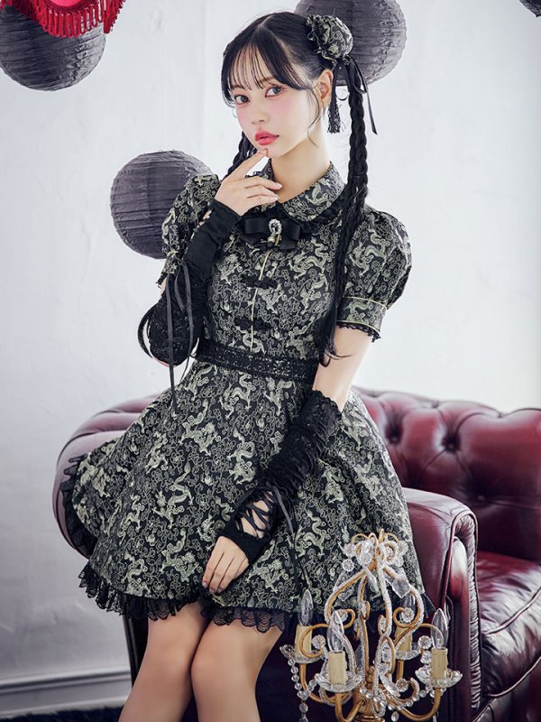 画像10: 【ハロウィン】アームウォーマー付きフレアスカートチャイナ 【コスプレ5点セット】 【S-XLサイズ/４カラー】[OF04]