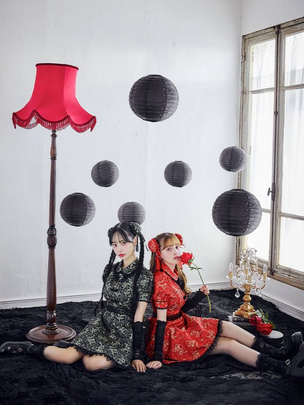 画像4: 【ハロウィン】アームウォーマー付きフレアスカートチャイナ 【コスプレ5点セット】 【S-XLサイズ/４カラー】[HC03]