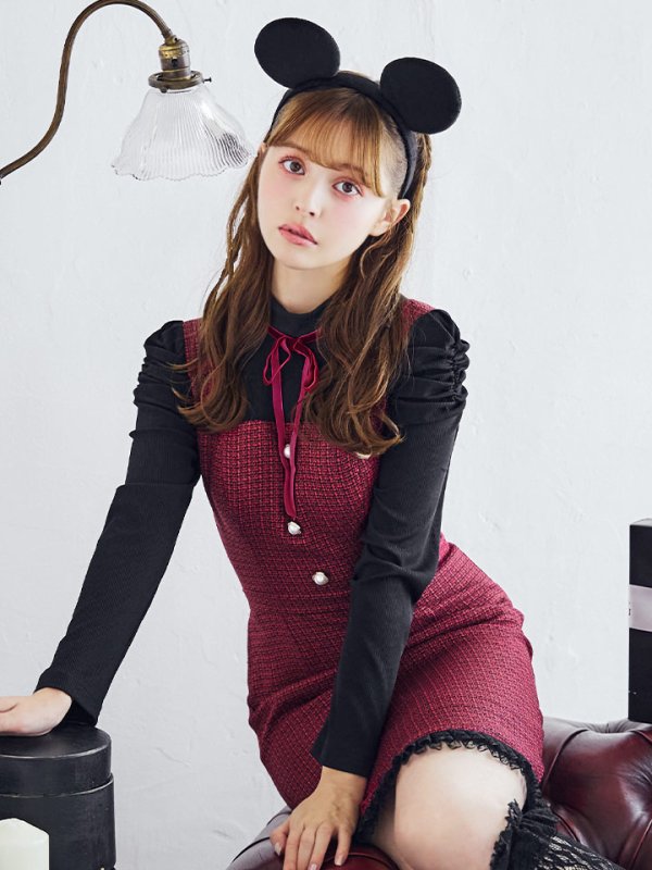 画像1: 【即日発送！】【ハロウィン】マウスミニワンピ 【コスプレ3点セット】【S-XLサイズ/1カラー】[YMT]