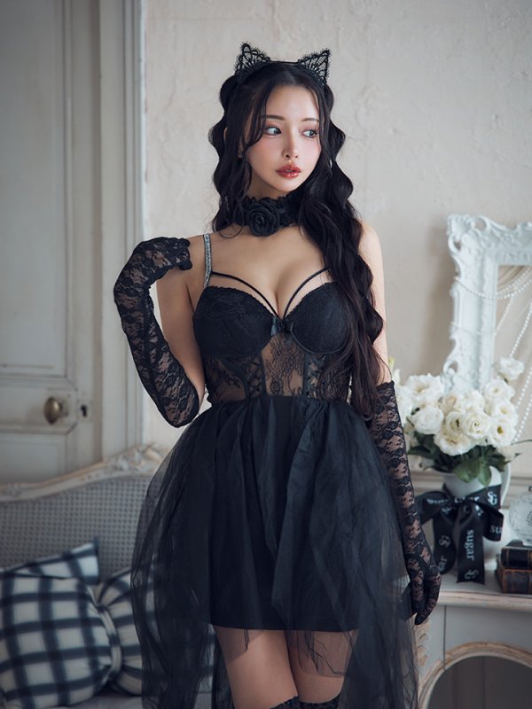 画像6: 【SALE!!】【即日発送！】【ハロウィン】チュールキャミワンピース 【コスプレ4点セット】【XS-Mサイズ/1カラー】[OF04]