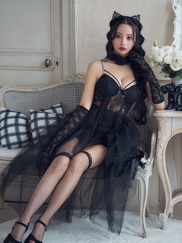 画像7: 【SALE!!】【即日発送！】【ハロウィン】チュールキャミワンピース 【コスプレ4点セット】【XS-Mサイズ/1カラー】[OF04]